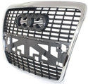 2005-2008 Audi A6 Quattro Grille, Chrome Shell/Silver Black Insert.