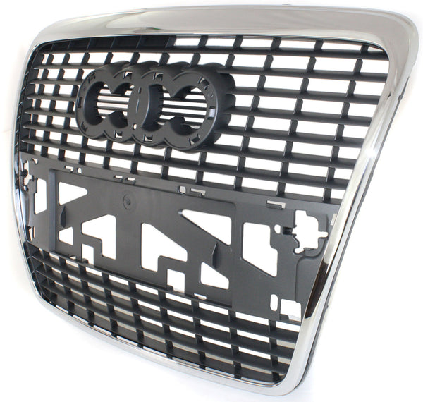 2005-2008 Audi A6 Quattro Grille, Chrome Shell/Silver Black Insert.