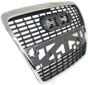 2005-2008 Audi A6 Quattro Grille, Chrome Shell/Silver Black Insert.