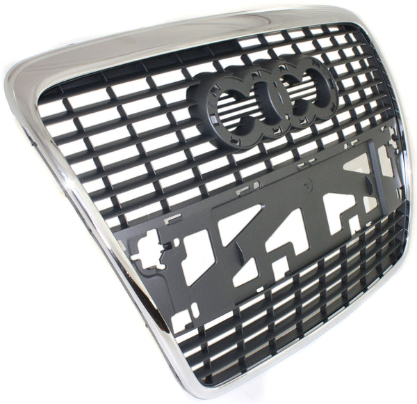 2005-2008 Audi A6 Quattro Grille, Chrome Shell/Silver Black Insert.