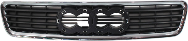 1999-2002 Audi A4 Grille, Hood Mount, Chrome Shell.