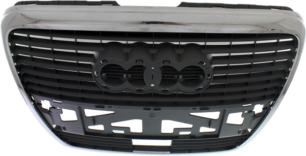 2009-2011 Audi A6 Grille, Chrome Shell/Silver Black.