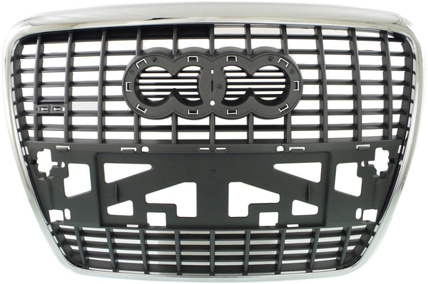 2005-2008 Audi A6 Grille, Silver Black WithChrome Mldg.