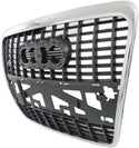 2005-2008 Audi A6 Grille, Silver Black WithChrome Mldg.