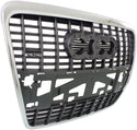 2005-2008 Audi A6 Grille, Silver Black WithChrome Mldg.