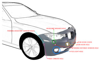 2012-2015 BMW 3 Front Bumper Cover, Primed, w/o M Sportline, Standard.