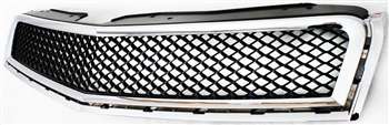 2009-2012 Chevy Traverse Grille, Upper, Chrome Shell/Black Insert.