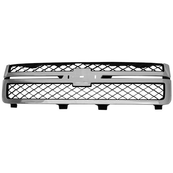 2011-2014 Chevy Silverado 2500 HD Grille, Chrome/Black.
