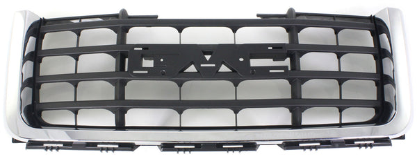 2007-2010 GMC Sierra Pickup Grille, Chrome Shell/gray.