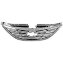 2011-2013 Hyundai Sonata Grille, Chrome Shell/Black.