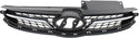 2011-2013 Hyundai Elantra Grille, Black, With Chrome Insert Molding.