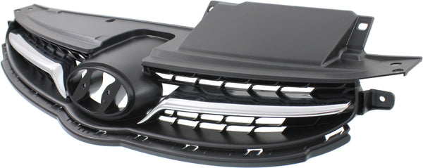 2011-2013 Hyundai Elantra Grille, Black, With Chrome Insert Molding.