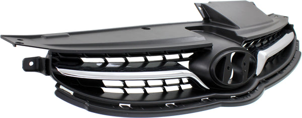 2011-2013 Hyundai Elantra Grille, Black, With Chrome Insert Molding.