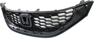 2013-2014 Honda Civic Grille, Painted-Black, Sedan.