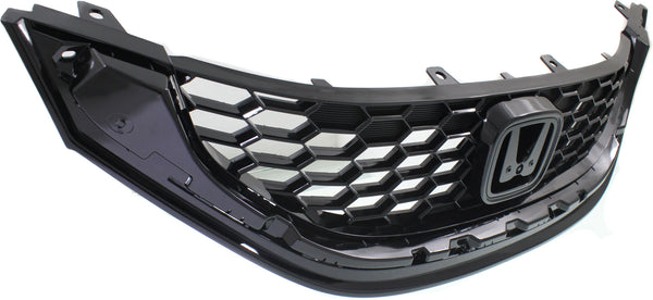 2013-2014 Honda Civic Grille, Painted-Black, Sedan.