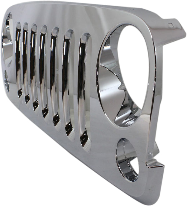 2007-2015 Jeep Wrangler Grille, Plastic, Chrome.