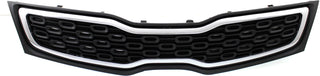 2012-2015 Kia Rio Grille, Upper, Chrome Shell/Black.