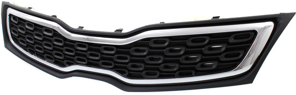 2012-2015 Kia Rio Grille, Upper, Chrome Shell/Black.