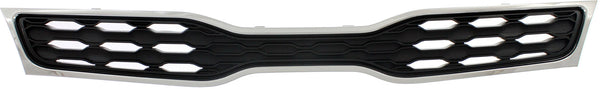 2012-15 Kia Rio5 Grille, Upper, Chrome Shell/Black Insert.