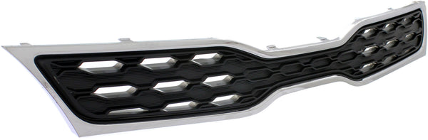 2012-15 Kia Rio5 Grille, Upper, Chrome Shell/Black Insert.