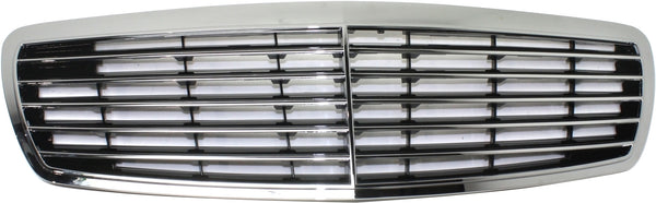 2000-2003 Mercedes E-class Grille, Chrome Shell/Black.