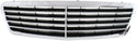 2001-2007 Mercedes C-Class Grille, Chrome Shell/Black.