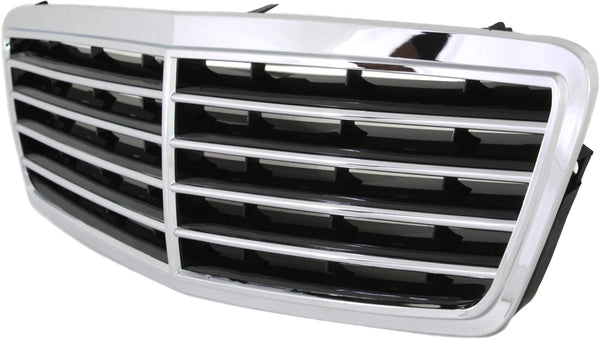 2001-2007 Mercedes C-Class Grille, Chrome Shell/Black.