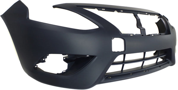 2015 Nissan Versa Front Bumper Cover, Primed, w/Chrome Insert, Sedan.