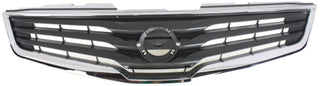 2010-2012 Nissan Sentra Grille, Chrome Shell/Dark Gray.