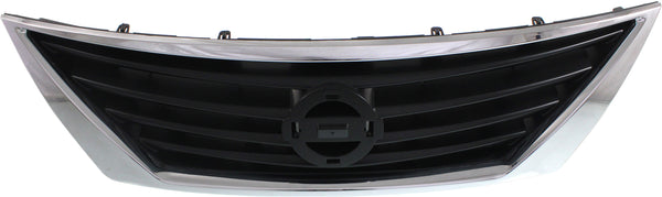2012-2014 Nissan Versa Grille, Chrome Shell/ Dark Gray Insert.