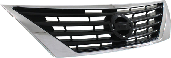 2012-2014 Nissan Versa Grille, Chrome Shell/ Dark Gray Insert.