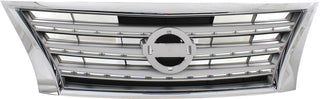 2013-2015 Nissan Sentra Grille, Chrome Shell/Silver.