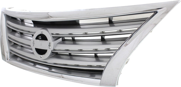 2013-2015 Nissan Sentra Grille, Chrome Shell/Silver.