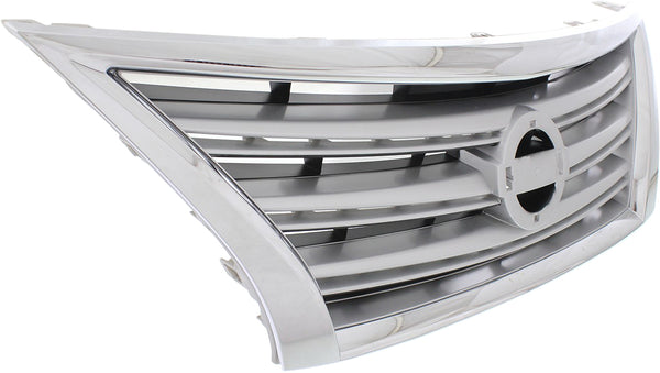 2013-2015 Nissan Sentra Grille, Chrome Shell/Silver.