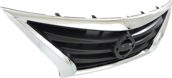 2015 Nissan Versa Grille, Chrome/Black, Sedan.