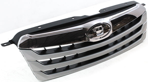 2010-2012 Subaru Outback Grille, Chrome Shell/Silver.