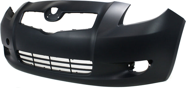 2007-2008 Toyota Yaris Front Bumper Cover, Primed, w/ Fog Lamp Holes, Hatchback (CAPA).