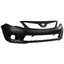 2011-2013 Toyota Corolla Front Bumper Cover, Primed, w/ Spoiler Hole.