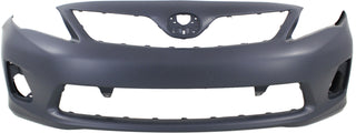 2011-2013  Toyota Corolla Front Bumper Cover, Primed, W/O Spoiler Hole - CAPA.