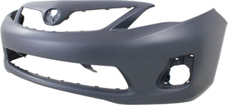 2011-2013  Toyota Corolla Front Bumper Cover, Primed, W/O Spoiler Hole - CAPA.