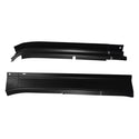 Two black car body panels on a white background. 1967-1972 Ford F100 Roof Inner, Upper Door Frame Kit LH.