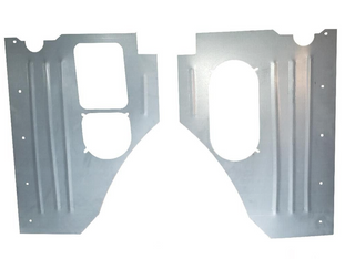 1957-1960 Ford F-100 Steel Kick Panels With Bead Rolls & Vent Holes Set.