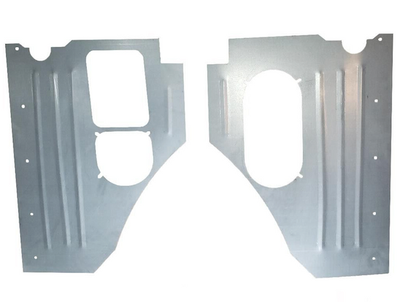 1957-1960 Ford F-100 Steel Kick Panels With Bead Rolls & Vent Holes Set.