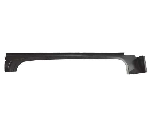 Black rocker panel on a white background. 1980-1998 Ford F-100 Pickup Reg Cab Rocker Panel OE Type RH.