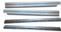 Set of metal strips with holes on a white background. 2009-2019 Ford Flex Inner & Outer Rocker Panel Set