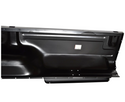 Black metal component on a white background. 1973-1979 Ford Pickup Bedside Assembly 8 ft w/Dual Hole LH.