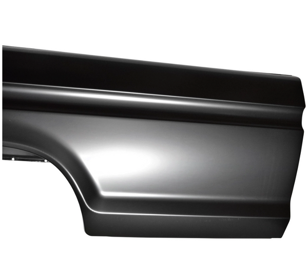 Car door panel on a white background. 1973-1979 Ford Pickup Bedside Assembly 8 ft W/O Hole RH.