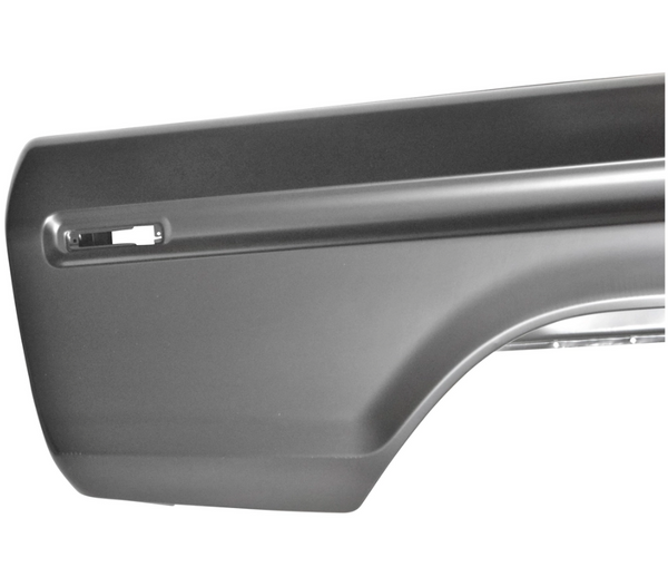 Car door panel on a white background. 1973-1979 Ford Pickup Bedside Assembly 8 ft W/O Hole RH.