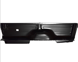 Black car interior panel on a white background. 1973-1979 Ford Pickup Bedside Assembly 8 ft W/O Hole RH.