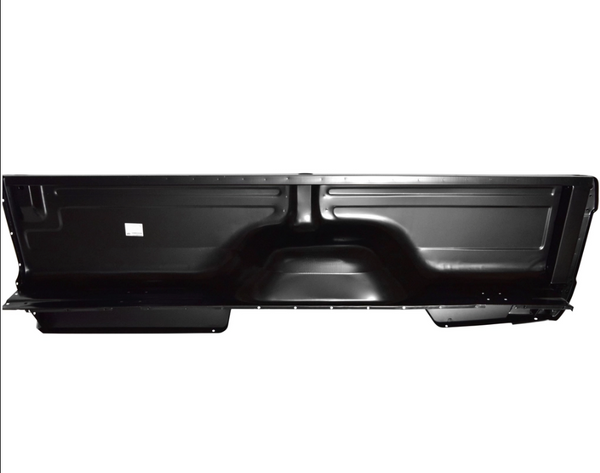 Black car interior panel on a white background. 1973-1979 Ford Pickup Bedside Assembly 8 ft W/O Hole RH.